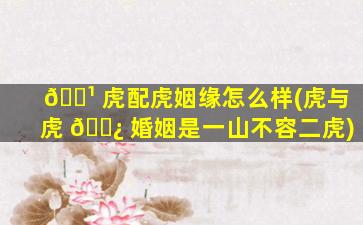 🌹 虎配虎姻缘怎么样(虎与虎 🌿 婚姻是一山不容二虎)